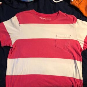 Pink and White Striped Aeropostale Shirt